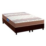Cama Box Queen: Colchão Espuma Probel D28 Guarda Costas + Base Crc Suede Brown(158x198)