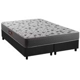Cama Box Queen: Colchão Ortopédico Herval D28/ag65 Black + Base Crc Suede Gray(158x198)