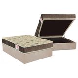 Cama Box Baú Casal: Colchão Espuma D33 Orthoflex Comfortpedic Line + Base Crc Suede Clean(138x188)