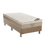 Cama Box Solteiro: Colchão Molas Bonnel Ortobom Nanolastic Elegant + Base Crc Suede Clean(88x188)