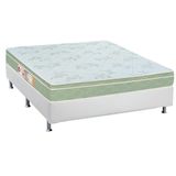 Cama Box Casal: Colchão Espuma Castor D33 Sleep Max + Base Crc Courano White(138x188)