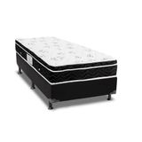 Cama Box Solteiro: Colchão Molas Bonnel Ortobom Nanolastic Physical Spring + Base Black(88x188)