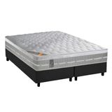 Cama Box Queen: Colchão Molas Ensacadas Castor Pocket Premium Gel + Base Crc Suede Gray(158x198)