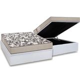 Cama Box Baú Casal: Colchão Espuma Ortobom D26 Physical Ultra Resistente + Base White(138x188)
