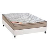 Cama Box Casal: Colchão Molas Castor Pocket Revolution Híbrido + Base Crc Courano Branco(138x188)