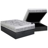 Cama Box Baú Casal: Colchão Molas Ensacadas Castor Pocket Gold Star Slx + Base Gray(138x188)