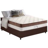 Cama Box Casal: Colchão Molas Ensacadas Anjos Masterpocket King Best Marrom + Base Brown(138x188)