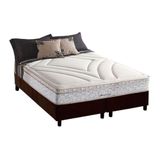 Cama Box Queen: Colchão Molas Herval Maxspring American + Base Crc Suede Brown(158x198)