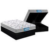 Cama Box Baú Queen Colchão Espuma Probel D45/ep Plus Double Face+base Black(158x198)