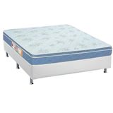 Cama Box Casal: Colchão Espuma D45 Castor Sleep Max + Base Crc Courano White(138x188)