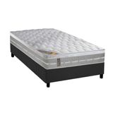 Cama Box Solteiro: Colchão Molas Ensacadas Castor Pocket Premium Gel + Base Crc Suede Gray(88x188)