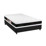 Cama Box Casal: Colchão Espuma D45 Castor Black E White Air Double Face + Base Gray(138x188)