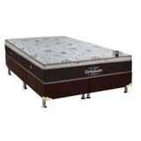 Cama Box King: Colchão Molas Ensacadas Ortobom Superpocket Sleep King Látex + Base Brown(186x198)