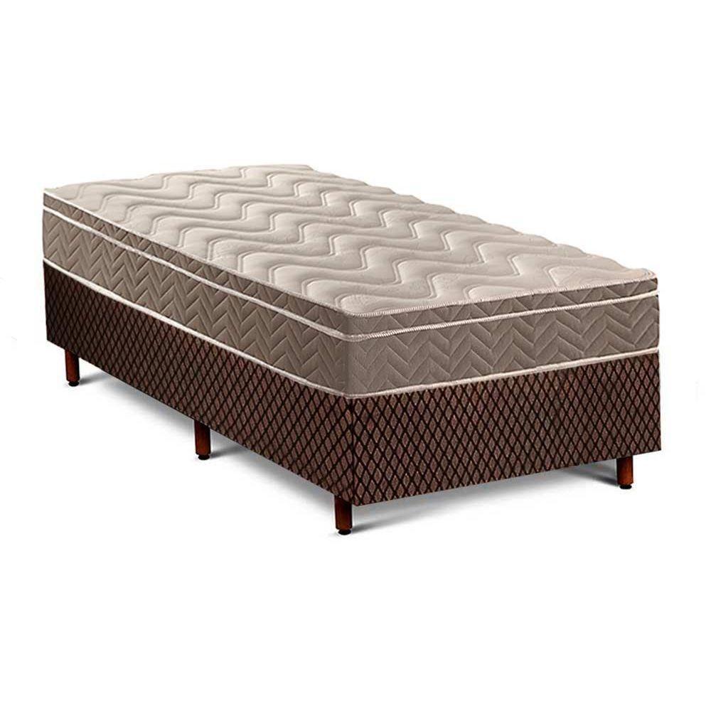 Cama Box Solteiro: Colchão Espuma D33 Paropas /ep Confort Ultra Firme + Base Fantasy Brown(88x188)