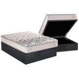 Cama Box Baú Casal: Colchão Anatômico Herval Ergoplus/ep + Base Crc Suede Gray(138x188)