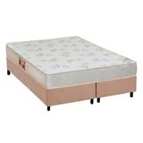 Cama Box Queen: Colchão Espuma D33 Castor Sleep Max Relax + Base Crc Suede Clean(158x198)