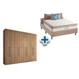 Cama Box Casal + Colchão King Best + Guarda Roupa Master Vip 8.4 Atacama