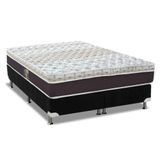 Cama Box King: Colchão Molas Ensacadas Castor Pocket Class Híbrido + Base Crc Suede Black(193x203)