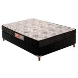 Cama Box Casal: Colchão Espuma Paropas D45 Pasquale + Base Crc Suede Black(138x188)