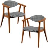Kit 02 Poltronas Decorativas Para Sala De Estar Jantar Cecília L02 Pied Poule