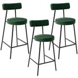 Kit 03 Banquetas Baixa Para Cozinha Sala De Jantar Bancada Milão L02 Facto Verde Musgo