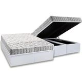 Cama Box Baú Queen: Colchão Espuma D33 Anjos Orthosono + Base Crc Courano White(158x198)