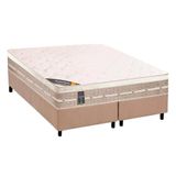 Cama Box King: Colchão Molas Bonnel Castor Tecnopedic Premium + Base Crc Suede Clean(193x203)