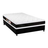 Cama Box Casal: Colchão Espuma D45 Castor Black E White Air Double Face + Base Black(138x188)