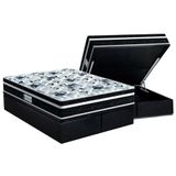 Cama Box Baú Queen: Colchão Anatômico Probel D28 / Ep Advanced Tech1000 Plus + Base Gray(158x198)