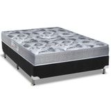 Cama Box Viúva: Colchão Anatômico Ortobom D28/ep Fort Tech Iso 60 + Base Crc Suede Black(128x188)