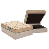 Cama Box Baú Casal: Colchão Espuma D33 Polar Pérola + Base Crc Suede Clean(138x188)