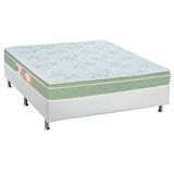 Cama Box Casal: Colchão Espuma Castor D33 Sleep Max + Base Crc Courano White(138x188)