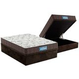 Cama Box Baú Casal Colchão Ortopédico Probel D28/ep Double Face+base Brown(138x188)