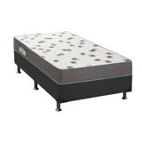 Cama Box Solteiro: Colchão Espuma Ortobom D33 Light + Base Crc Suede Gray(88x188)