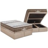 Cama Box Baú Queen: Colchão Anatômico Probel D33 / Ep Guarda Costas Plus + Base Clean(158x198)