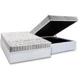 Cama Box Baú Casal: Colchão Espuma Anjos D33 Orthosono + Base Crc Courano White(138x188)