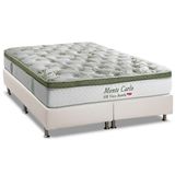 Cama Box Queen: Colchão Molas Ensacadas Herval Masterpocket Monte Carlo Visco + Base White(158x198)