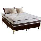 Cama Box Queen: Colchão Molas Herval Maxspring Cardiff + Base Crc Suede Brown(158x198)