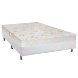 Cama Box Casal: Colchão Espuma Castor D28 Sleep Max + Base Crc Courano White(138x188)