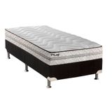 Cama Box Solteiro: Colchão Espuma D33 Paropas Pasquale Plus + Base Crc Suede Black(88x188)