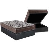 Cama Box Baú Casal: Colchão Molas Superpocket Ensacadas Ortobom Physical + Base Gray(138x188)