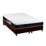 Cama Box King: Colchão Espuma Castor D45 Black E White + Base Crc Suede Brown(193x203)