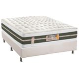 Cama Box Casal: Colchão Molas Castor Bonnel Silver Star Air Df + Base Crc Courano Branco(138x188)