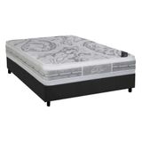 Cama Box Casal: Colchão Molas Ensacadas Castor Pocket Super Luxo Látex Slx + Base Gray(138x188)