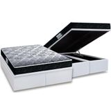 Cama Box Baú Queen: Colchão Espuma Probel D33/eppedic Prodormir Tech1500 + Base White(158x198)