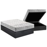 Cama Box Baú Casal: Colchão Espuma Anjos D33 Orthosono + Base Crc Suede Gray(138x188)