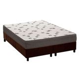 Cama Box King: Colchão Espuma D45 Ortobom Light Saúde Ortopilow + Base Crc Suede Brown(186x198)