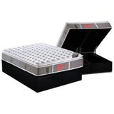 Cama Box Baú Queen: Colchão Molas Ensacadas Castor Light Stress One + Base Black(158x198)