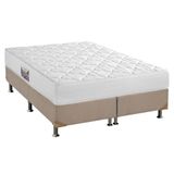 Cama Box Queen: Colchão Espuma D45 Herval Top + Base Crc Suede Bege(158x198)