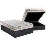 Cama Box Baú Casal: Colchão Espuma D33 Paropas Pasquale Plus + Base Crc Suede Gray(138x188)